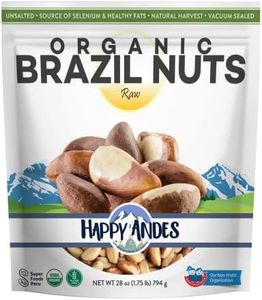 Happy Andes Real Organic Vacuum Sealed, Brazil Nuts 1.75 lbs -Non-GMO, Raw Whole nuts, Resealable bag, Low Carb, Keto Friendly, Vegan Snack, Unsalted, Natural Snack