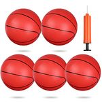 5" Mini Bouncy Basketball for Small Basketball Hoop, Indoor Beach Basketballs Soft Ball for Indoor Door Basketball Hoop, Pool Outdoor Play Game Gift Pack for Toddler Kids Adults, 5 Pack Red