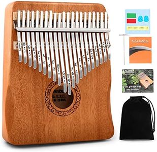 Kalimba Thumb Piano,YUNDIE Portable 21 Keys Mbira Finger Piano with Tune Hammer and Study Instruction,Musical Instruments Gift for Kid Adult Beginners Professional(Brown)