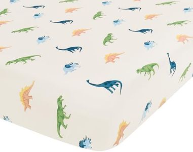 Kyte Baby Soft Crib Sheet - Standard Fitted Crib Sheet Made with Rayon from Bamboo, Ultra-Gentle and Breathable (Ecru Roar)