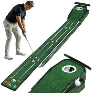Golf Putting Mat, Golf Practice Mat Indoors with Alignment Guides, Green Set Putting Mat with Auto Ball Return, Perfect for Office, Home or Patio Practice, Gifts for Men Golf Lover