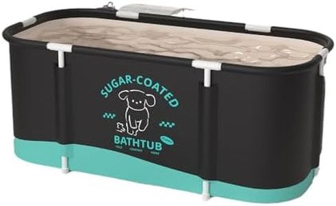 Compact Bubble Bath Tub Folding Freestanding Bathtub Hydrotherapy Bathtubs with Cushion and Drainage Pipe, Separate Outdoor Hot Ice Bath Tub