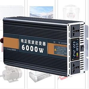 XDLYWUZIQ Onduleur, 2000w/2500w/3000w/3500w/4000w/4500w/5000w/6000 Wsortie Continue Onduleur à Onde Sinusoïdale Pure Onduleur à Usage Intensif avec écran LCD,6000W-48Vto220V