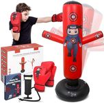 PUNCHO The Inflatable Punching Bag for Kids 8-12: Kid Punching Bag 5-10 with Boxing Gloves, Pump, Exclusive Ebook. 63” Karate Punching Bag. Durable Kids Boxing Bag Set for Boys & Girls, MMA, Taekwondo