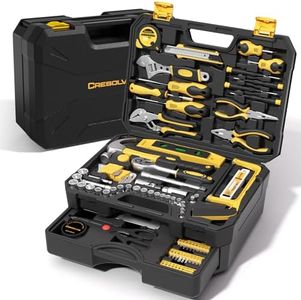 CRESOLVIA 328 Piece Tool Kit For Home,Hand Repair Tool Set,Toolbox Storage Case with Drawer,General Household/Auto Tool Set,Perfect for Homeowner, DIY, Handyman