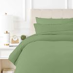 Ashton Sheets 100% Egyptian Cotton Duvet Cover Full/Queen Size - 600 Thread Count 1 PC Queen Size Duvet Cover, Egyptian Cotton Queen Duvet Cover, Cooling Duvet Cover Queen Size - Sage Green