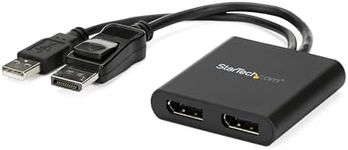 StarTech.com Dual-Monitor DisplayPort 1.2 Splitter, DP to 2X DP Multi-Monitor Adapter, 4K 30Hz/1080p 60Hz MST Hub for Windows