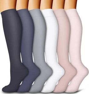 Compression Socks for Women and Men 6 Pack Copper Compression Stockings Circulation-Best Support for Medical, Running,Nursing,Athletic (A-Assorted-1, Large-X-Large)