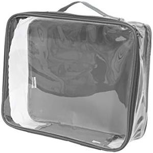 Medium Clear Travel Packing Cube/See-Through Clothes Organizer for Carry on & Checked Suitcase, RV or Camping/Transparent Storage Cell/Doll Storage/Game Day Stadium Approved (Gray)