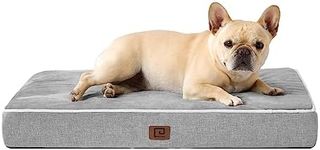 EHEYCIGA Orthopedic Memory Foam Dog Beds for Medium Dogs with Removable Waterproof Liner, Grey, 30x20