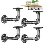 YAUNGEL 4Pcs Shelf Brackets, 6.69inch/17cm Floating Shelf Bracket, Heavy Duty Scaffold Board Shelf Brackets for Wall Mounted Shelve Support Brackets with Screws, Silver