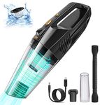 Handheld Vacuum Cleaner, Car Hand Held Vacuuming Cordless with LED Light, High 120W Powerful Vacuum Car Cleaner, Mini Wet Dry Vacuum Cleaner for Home Pet Hair or car