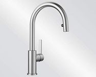 BLANCO 523121 Candor-S, Single-lever Mixer Tap, Kitchen Mixer Tap With Pull-out Spray Hose, Solid Brushed Stainless Steel, High Pressure