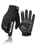 KUTOOK Cycling Gloves Mountain Bike for Men Touchscreen MTB Cycle Bicycle Accessories Tactical Padded Gel Full Finger Glove Protective Women Black M