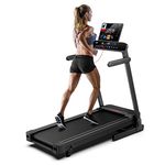 Foldable Treadmill 3 Incline Levels, Max Weight 180kg, Up to 16km/h, Bluetooth APP, FLYLINKTECH Home LCD Silent Treadmill, 43 * 110cm Running Belt, 12 Exercise Modes