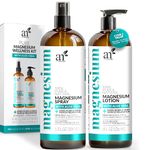 ArtNaturals Magnesium Oil Spray 340g + Body Lotion Set 227g - Extra Strength Ultra-Pure Soothing Relief & Relaxation for Better Sleep, Muscle Health Leg & Joint Care W/a Less Itch, Non-Greasy Formula