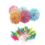 24PC Colourful Paper Cocktail Beach Party Umbrellas in Assorted Colours for Tropical Drink Presentation TRIXES