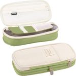 YUPPIN Large Capacity Pencil Case, Storage Multiple Compartmentdurable Double Zipper Portable Capacity Pencil Pouch for College Student Teen