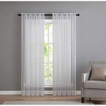 GoodGram® Window Curtain Panels-Assorted Colors & Sizes (White, 84 in. Long Pair), 84 in. Long