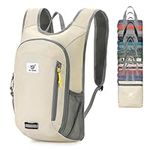 SKYSPER Small Daypack 10L Hiking Backpack Packable Lightweight Travel Day Pack for Women Men(Beige)