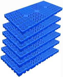 Plastic Pallets, Lightweight Moisture-Proof Floor Pallets, Breathable Grid Ventilation Pallet, for Kitchen Supermarket Garages Outdoor Closets Storage Rooms (6pcs-11.8 * 23.6 * 1.18IN)