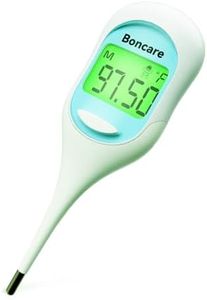 Boncare 9 Seconds Basal Body Thermometer for Ovulation, Oral Thermometer for Adults and Kids - Accurate Rectal Thermometer, with Fever Alarm and Large Display, FSA HSA Eligible (Sky Blue)