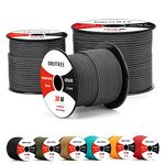 Brotree 3mm Paracord 425 100% Nylon 50M Rope 3 Strands Type II Parachute Cord for Outdoor, Craft, DIY - 192kg Breaking Load (Black)