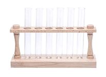 EISCO - Premium Test Tube Racking/Stand,6 Borosilicate 3.3 Test Tubes (30 ml each) Included, Combo Pack, Made Of Quality Wood, Polished, Dia. Up To 22 mm