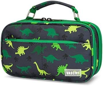 Pencil Case for Boys, Aesthetic Kawaii Large Pencil Pouch Stationary Pencil Bag/Box for Preppy Kids, Pen Organizer Holder School Supply Green Dinos