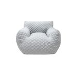 Giant Bean Bag Chair,Bean Bag Sofa Chair with Armrests, Bean Bag Couch Stuffed High-Density Foam, 3D Quilted Fabric Lazy Sofa Comfy Chair, Large Sofas for Adults in Livingroom, Bedroom (Grey)