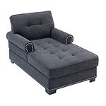 Alexent Chaise Sofa Bed in Gray 59"