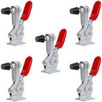 225 D Toggle Clamp, KEILEOHO 5 Pack, 500lbs Holding Capacity Quick Release Horizontal Toggle Clamp, Anti-slip Heavy Duty Toggle Clamp Adjustable Hand Tool For Machine Operation, Woodworking, Welding