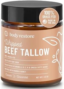 Body Restore Grass Fed Whipped Beef Tallow for Skin, Face, Body, Dry Skin - with Manuka Honey, Jojoba Oil, Fathers Day Unique Gifts for Dad, Grandpa, Son, Best Friend, Travel Essentials - Unscented
