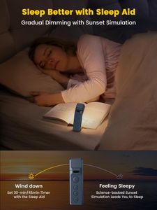 Glocusent Reading Light – Blue Titanium-Pro, Adjustable LED Book Light