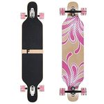 Flex2 Camber Longboard up to 84 kg (Flex2 up to 84 kg, Pink Flower LED, Maple Wood)