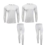 Gaffer Mens Thermal Sets 2 Pack Long Sleeve Tshirt Johns Bottoms T Shirt Ski Wear White Medium