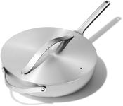 Caraway Stainless Steel Sauté Pan (4.5 Qt) - 5-Ply Stainless Steel - Oven Safe & Stovetop Agnostic - Non Toxic, PTFE & PFOA Free