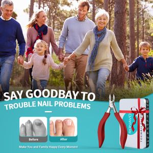 Podiatrist Toenail Clippers for Men & Seniors – Thick & Ingrown Nail Cutter, Curved Blade