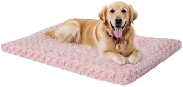 Washable Dog Bed Mat Crate Pad Soft Fluffy Pet Kennel Beds Dog Sleeping Mattress for Large Jumbo Medium Small Dogs, 41 x 27 Inch, Pink