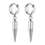 Stainless Steel Spike Drop Earrings Men Cool Earings Long Dagger Emo Eboy Punk Rock Spiked Dangle Earrings Women Jewelry