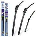 alca Germany Set of 3 Windscreen Wiper Blades Super Flat Front Rear 28"28"PT11"W Fits Ford Kuga 2013-2018 ASF2828PT11W