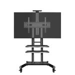 BIG VUE Rolling/Mobile TV Cart with Wheels for 32-75 Inch LCD LED 4K Flat Screen TVs, TV Floor Stand with Shelf Holds Up to 100 lbs | Adjustable Height Trolley Max VESA 600 x 400 mm