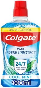 Colgate Plax Cool Mint Mouthwash 1L | fresh breath mouthwash | instant long-lasting freshness | no burn experience | 24/7 plaque protection when used twice daily | clinically tested by dentists