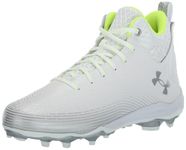 Under Armour Men's Hammer 2.0 Mc Football Shoe, (100) White/Metallic Silver/Metallic Silver, 10