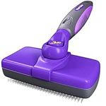 Hertzko Self-Cleaning Slicker Brush for Dogs, Cats - The Ultimate Dog Brush for Shedding Hair, Fur - Comb for Grooming Long Haired & Short Haired Dogs, Cats, Rabbits & More, Deshedding Tool, Cat Brush