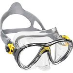 Cressi Big Eyes Evolution Crystal Mask - Revolutionary Adult Diving and Snorkeling Mask High Quality Crystal Silicone, Transparent/Yellow, One Size