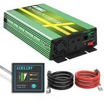 EDECOA 1500W Power Inverter DC 12V to 240V AC - Car Power Converter 3000W Peak with 2 USB Ports, UK Outlets, Remote Controller and Cooling Fan