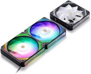 LTC CF-121D 120mm PC Case Fan, Daisy-Chain Connection, 5V 3Pin ARGB Lighting, 4 Pin PWM Case Fan, for Radiator/Computer Case Cooling, 120x120x25mm, 3 Pack, Reverse Blade, Black