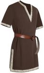 Mens Medieval Knight Tunic Renaissance Mercenary Scottish Costume Warrior LARP Halloween Tops