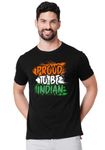 Wear Your Opinion Men's Printed Premium Cotton T-Shirt (Design: Proud to Be Indian,Black,X-Large)